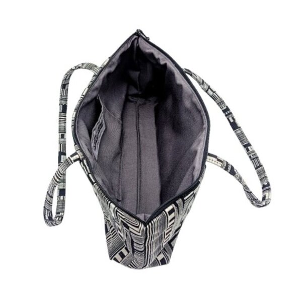 Maruca Millie Lu Optic Beat Black Hand-Sewn Fabric Bag NWOT